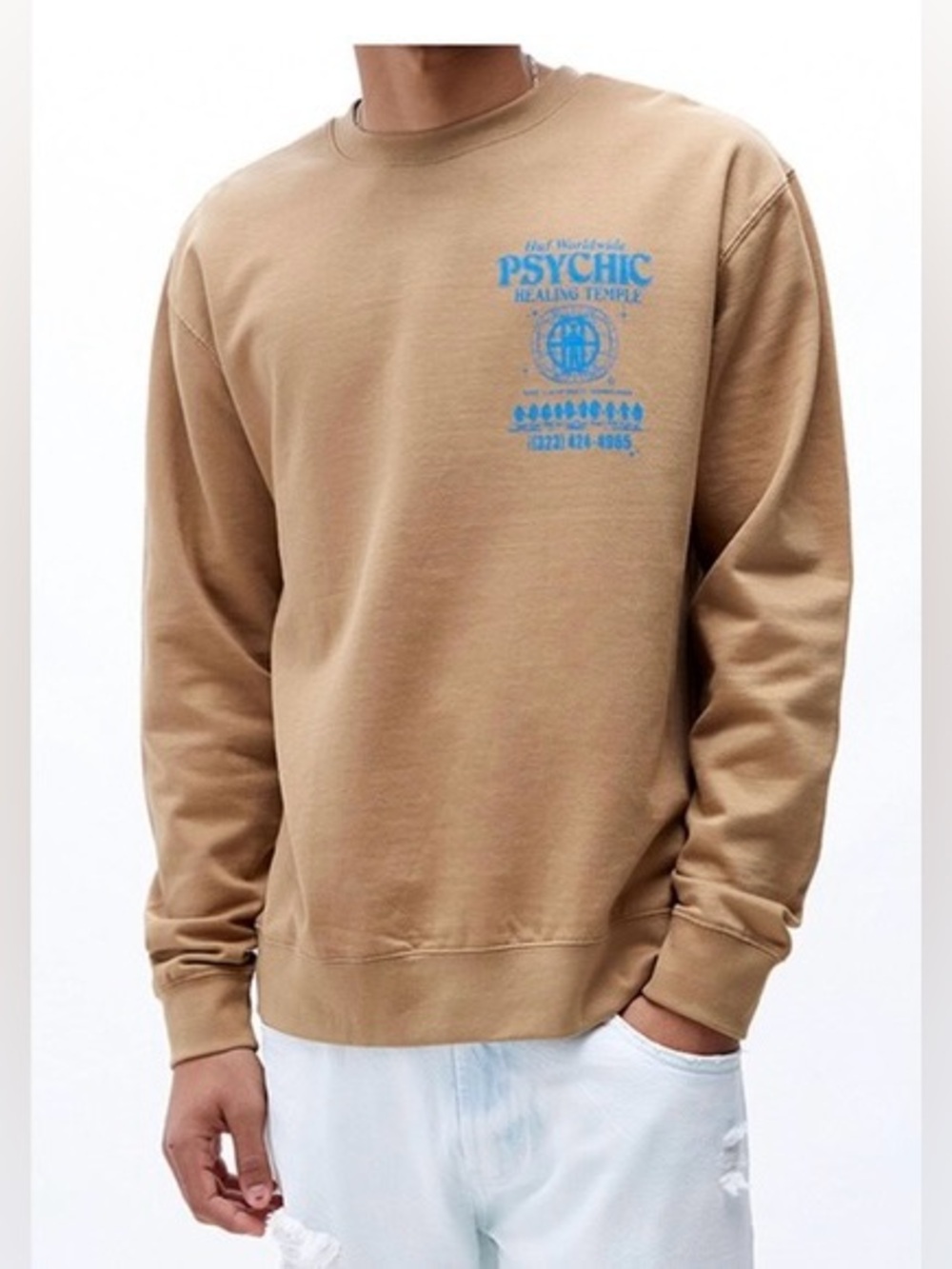 HUF Mens Crewneck Pullover Sweatshirt Long Sleeve Graphic Size Large ♥️